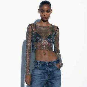 shimmer mesh top